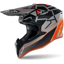 Casco Bambino Moto Cross Enduro Airoh WRAAP YOUTH Mood Arancio Opaco
