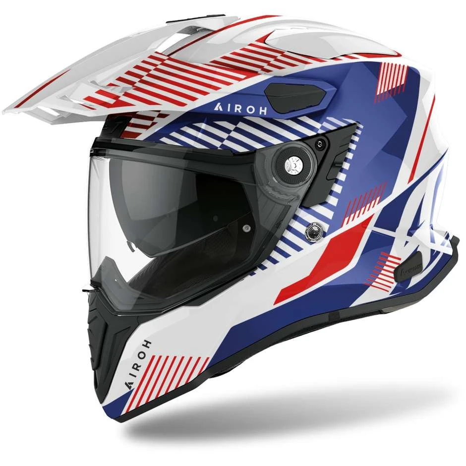 Casco Integrale On-Off Moto Touring Airoh COMMANDER Boost Bianco Blu Lucido 3 Casco Integrale On-Off Moto Touring Airoh COMMANDER Boost Bianco Blu Lucido