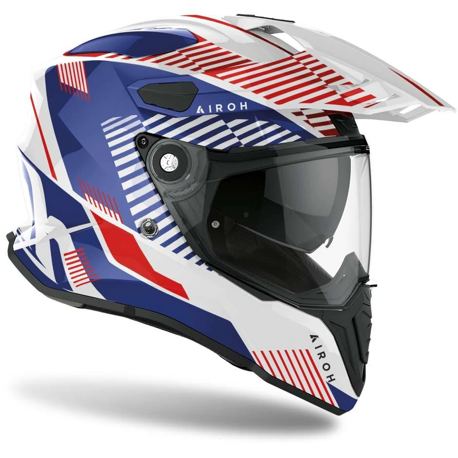 Casco Integrale On-Off Moto Touring Airoh COMMANDER Boost Bianco Blu Lucido 4 Casco Integrale On-Off Moto Touring Airoh COMMANDER Boost Bianco Blu Lucido - immagine 2
