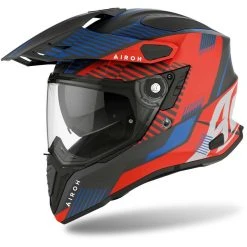 Casco Integrale On-Off Moto Touring Airoh COMMANDER Boost Rosso Blu Opaco