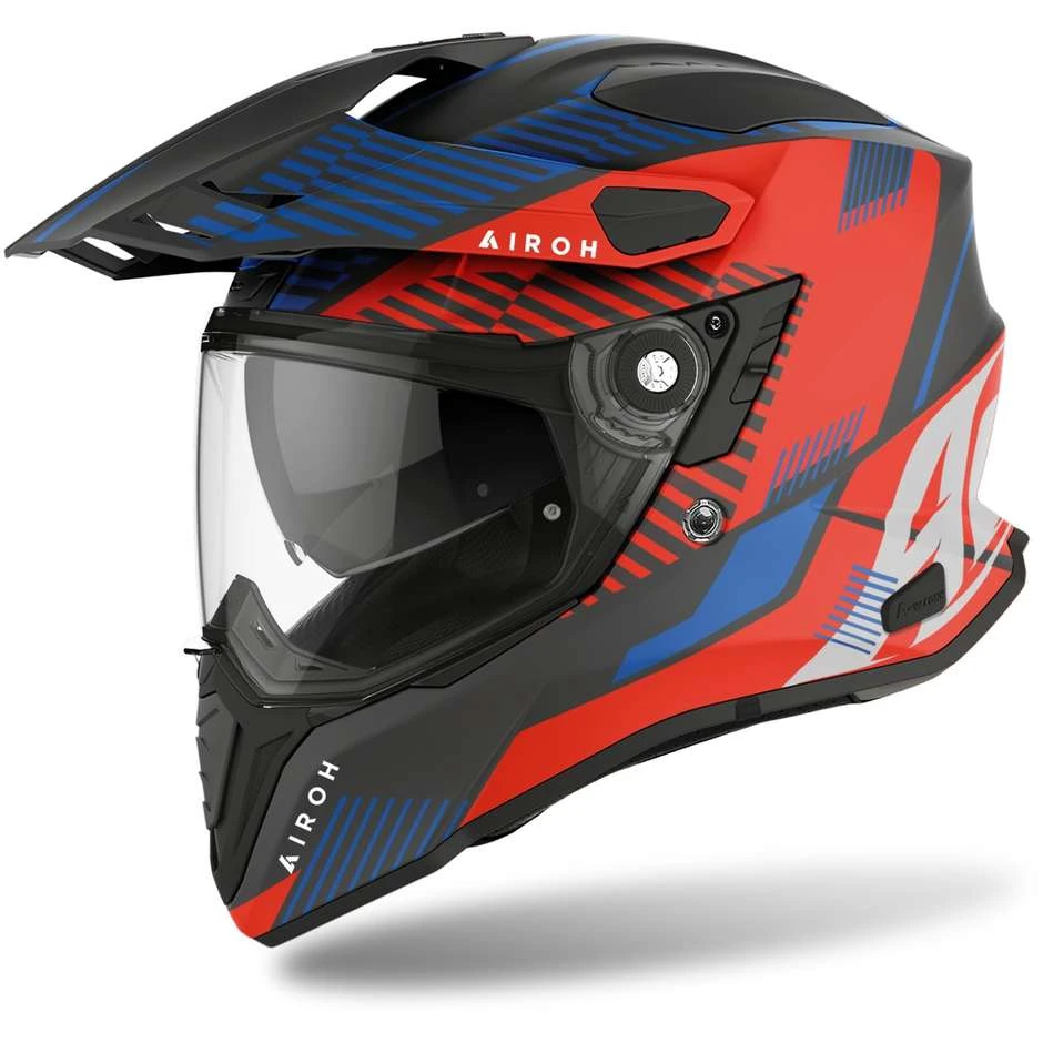 Casco Integrale On-Off Moto Touring Airoh COMMANDER Boost Rosso Blu Opaco 3 Casco Integrale On-Off Moto Touring Airoh COMMANDER Boost Rosso Blu Opaco