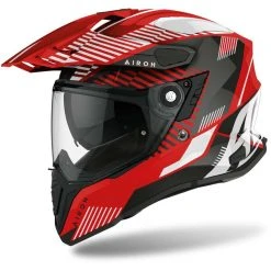 Casco Integrale On-Off Moto Touring Airoh COMMANDER Boost Rosso Lucido
