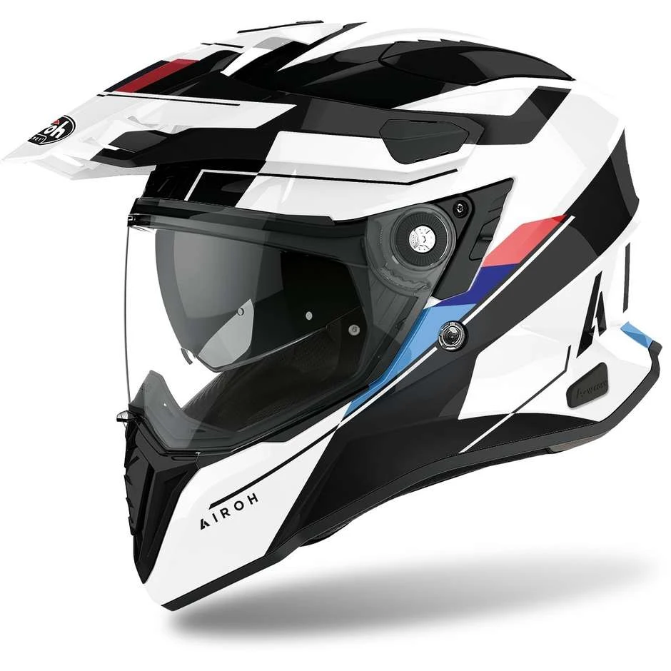Casco Integrale On-Off Moto Touring Airoh COMMANDER Skill Bianco Lucido 3 Casco Integrale On-Off Moto Touring Airoh COMMANDER Skill Bianco Lucido