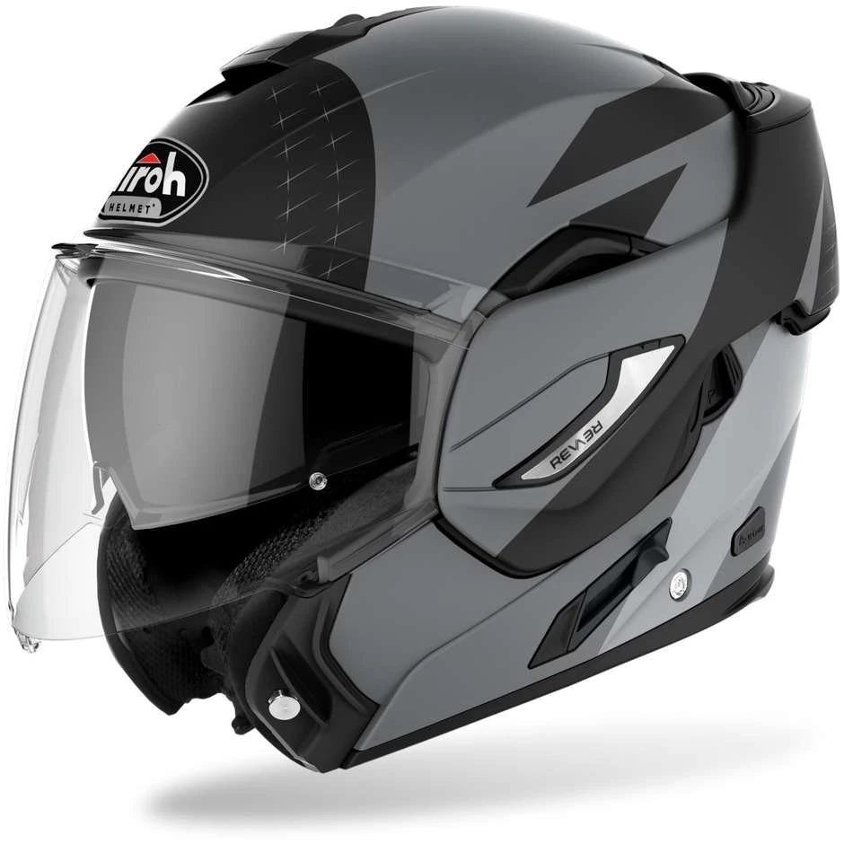 Casco Modulare Moto Doppia Omologatzione P/J Airoh REV 19 LEADEN Antracite Opaco 3 Casco Modulare Moto Doppia Omologatzione P/J Airoh REV 19 LEADEN Antracite Opaco