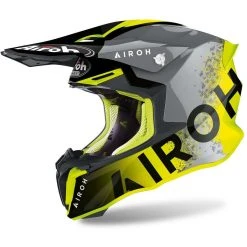 Casco Moto Cross Enduro Airoh TWIST 2.0 Bit Giallo Lucido