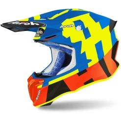 Casco Moto Cross Enduro Airoh TWIST 2.0 Frame Azzurro Opaco