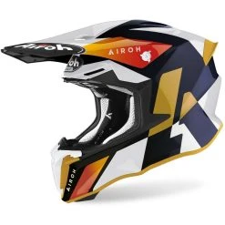 Casco Moto Cross Enduro Airoh TWIST 2.0 Lift Bianco Blu Lucido