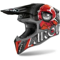 Casco Moto Cross Enduro Airoh WRAAP Alien Rosso Opaco
