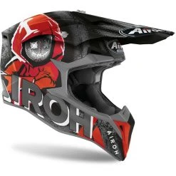 Casco Moto Cross Enduro Airoh WRAAP Alien Rosso Opaco -Vendite Airoh casco moto cross enduro airoh wraap alien rosso opaco 131924