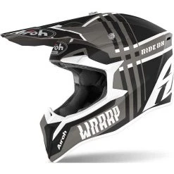 Casco Moto Cross Enduro Airoh WRAAP Broken Antracite Opaco