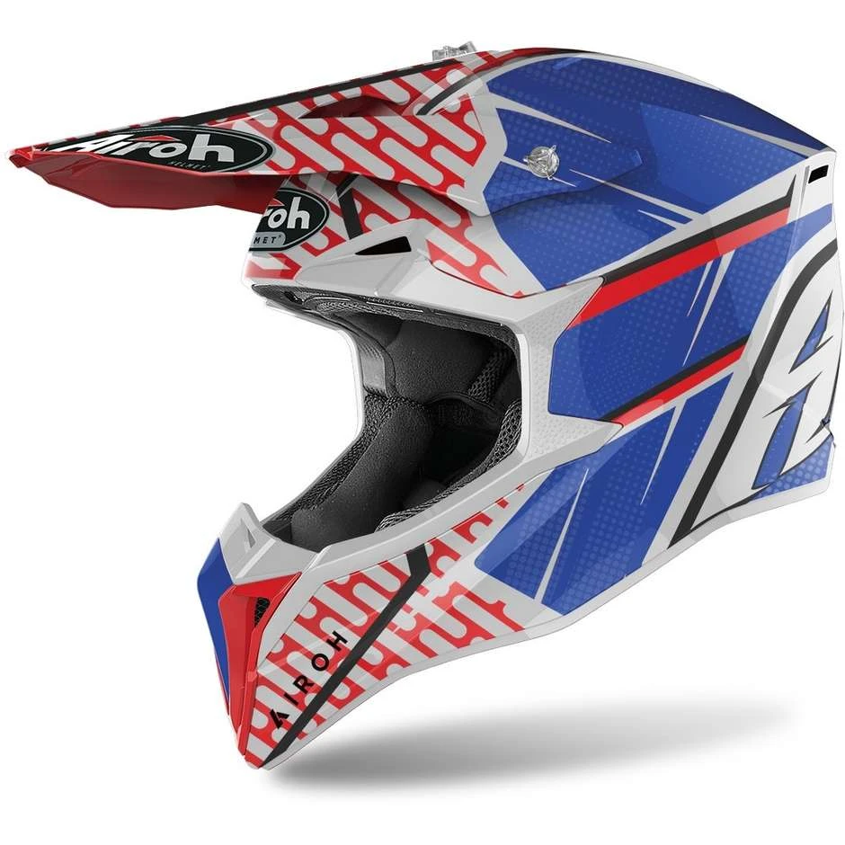 Casco Moto Cross Enduro Airoh WRAAP Idol Rosso Blu Lucido 3 Casco Moto Cross Enduro Airoh WRAAP Idol Rosso Blu Lucido