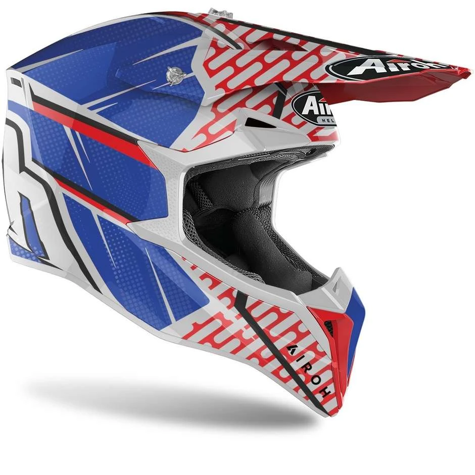 Casco Moto Cross Enduro Airoh WRAAP Idol Rosso Blu Lucido 4 Casco Moto Cross Enduro Airoh WRAAP Idol Rosso Blu Lucido - immagine 2