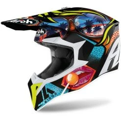 Casco Moto Cross Enduro Airoh WRAAP Lollipop Lucido