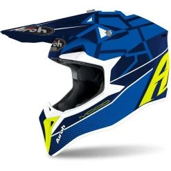 Casco Moto Cross Enduro Airoh WRAAP Mood Blu Lucido