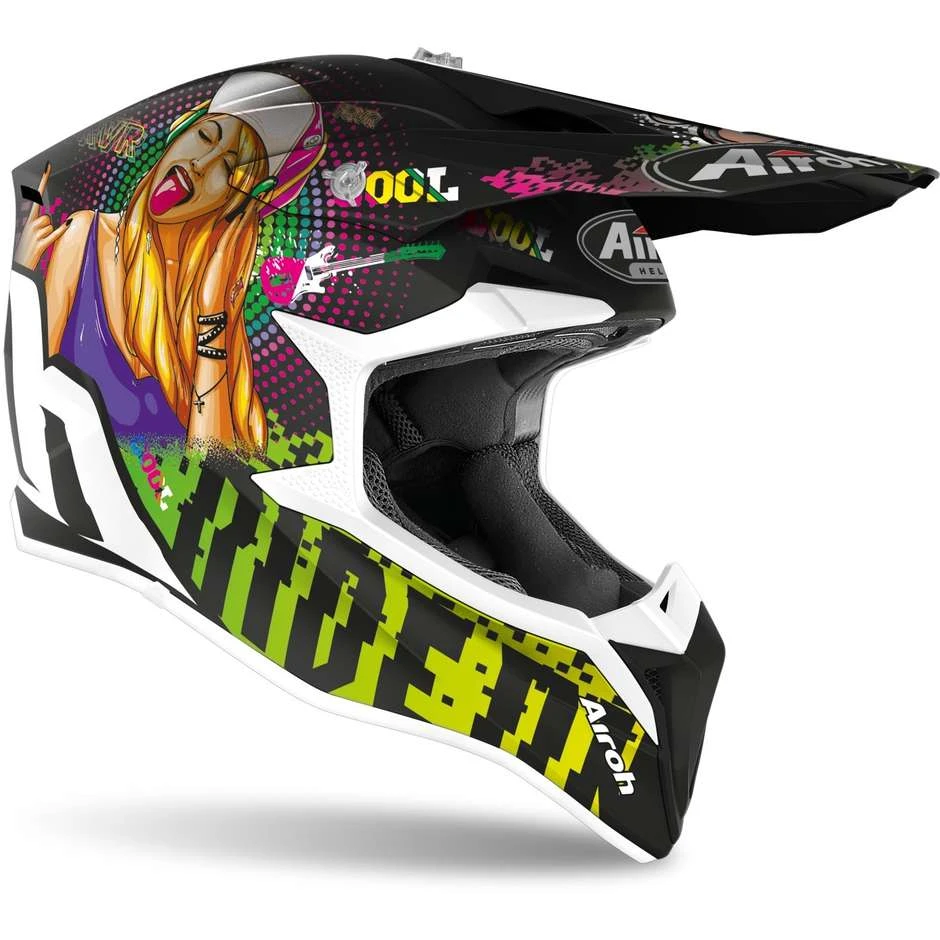 Casco Moto Cross Enduro Airoh WRAAP Pin-Up Opaco 5 Casco Moto Cross Enduro Airoh WRAAP Pin-Up Opaco - immagine 3