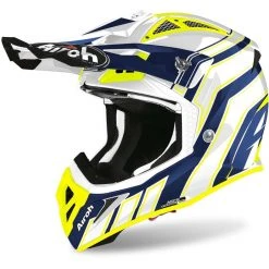 Casco Moto Cross Enduro In Fibra Airoh AVIATOR ACE ART Blu Lucido