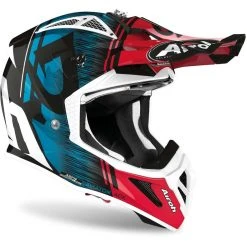 Casco Moto Cross Enduro In Fibra Airoh AVIATOR ACE Kybon Blu Rosso Lucido -Vendite Airoh casco moto cross enduro in fibra airoh aviator ace kybon blu rosso lucido 131026