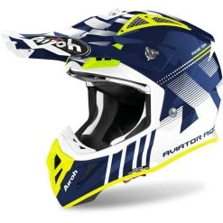 Casco Moto Cross Enduro In Fibra Airoh AVIATOR ACE Nemesi Blu Lucido
