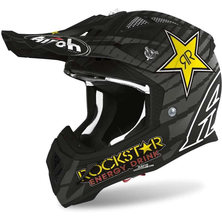 Casco Moto Cross Enduro In Fibra Airoh AVIATOR ACE Rockstar 2020 Opaco 3 Casco Moto Cross Enduro In Fibra Airoh AVIATOR ACE Rockstar 2020 Opaco