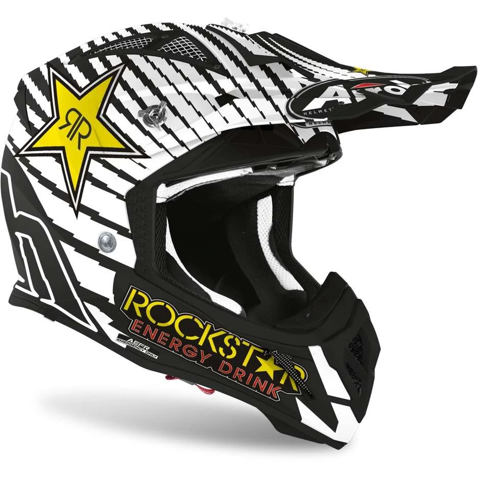 Casco Moto Cross Enduro In Fibra Airoh AVIATOR ACE Rockstar 2020 Opaco 5 Casco Moto Cross Enduro In Fibra Airoh AVIATOR ACE Rockstar 2020 Opaco - immagine 3