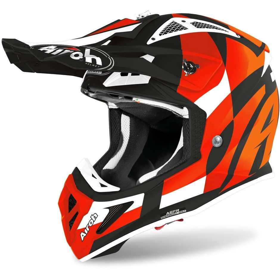 Casco Moto Cross Enduro In Fibra Airoh AVIATOR ACE Trick Arancio Opaco 3 Casco Moto Cross Enduro In Fibra Airoh AVIATOR ACE Trick Arancio Opaco