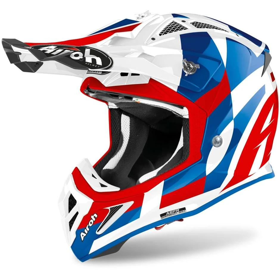 Casco Moto Cross Enduro In Fibra Airoh AVIATOR ACE Trick Blu Lucido 3 Casco Moto Cross Enduro In Fibra Airoh AVIATOR ACE Trick Blu Lucido