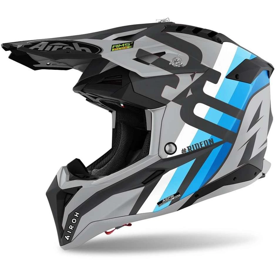Casco Moto Cross Enduro In Fibra HPC Airoh AVIATOR 3 Rainbow Antracite Opaco 3 Casco Moto Cross Enduro In Fibra HPC Airoh AVIATOR 3 Rainbow Antracite Opaco