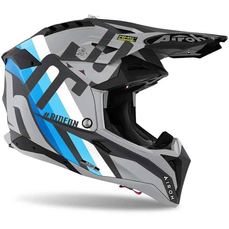 Casco Moto Cross Enduro In Fibra HPC Airoh AVIATOR 3 Rainbow Antracite Opaco 4 Casco Moto Cross Enduro In Fibra HPC Airoh AVIATOR 3 Rainbow Antracite Opaco - immagine 2