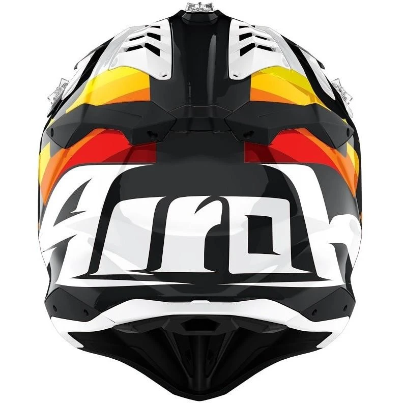 Casco Moto Cross Enduro In Fibra HPC Airoh AVIATOR 3 Rainbow Bianco 4 Casco Moto Cross Enduro In Fibra HPC Airoh AVIATOR 3 Rainbow Bianco - immagine 2