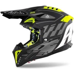 Casco Moto Cross Enduro In Fibra HPC Airoh AVIATOR 3 Rampage Nero Opaco