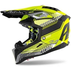 Casco Moto Cross Enduro In Fibra HPC Airoh AVIATOR 3 Wave Giallo Opaco