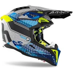 Casco Moto Cross Enduro In Fibra HPC Airoh AVIATOR 3 Wave Grigio Lucido Chrome -Vendite Airoh casco moto cross enduro in fibra hpc airoh aviator 3 wave grigio lucido chrome 107321