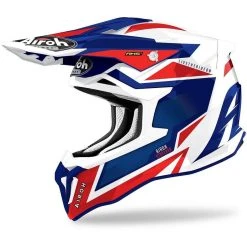 Casco Moto Cross Enduro In Fibra HPC Airoh STRYCKER Axe Blu Rosso