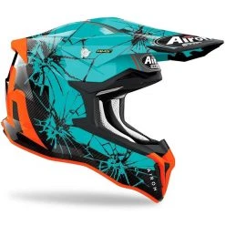 Casco Moto Cross Enduro In Fibra HPC Airoh STRYCKER Crack Lucido -Vendite Airoh casco moto cross enduro in fibra hpc airoh strycker crack lucido 107274