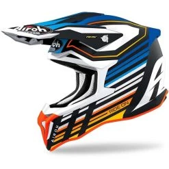 Casco Moto Cross Enduro In Fibra HPC Airoh STRYCKER Shaded Blu Opaco