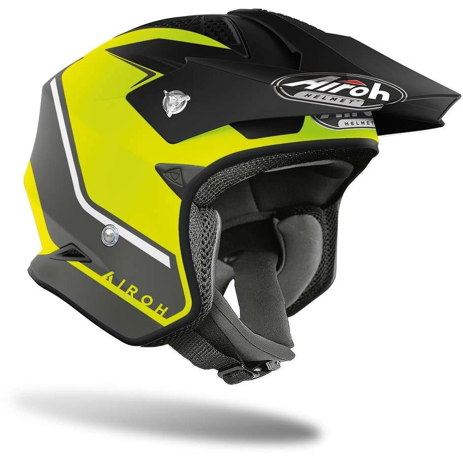 Casco Moto In Fibra On-Off Urban Jet Airoh TRR S Keen Giallo Opaco 5 Casco Moto In Fibra On-Off Urban Jet Airoh TRR S Keen Giallo Opaco - immagine 3