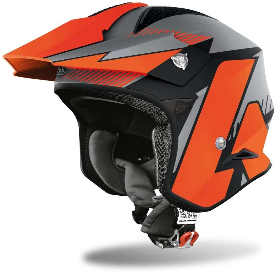 Casco Moto In Fibra On-Off Urban Jet Airoh TRR S Pure Arancio Opaco 3 Casco Moto In Fibra On-Off Urban Jet Airoh TRR S Pure Arancio Opaco