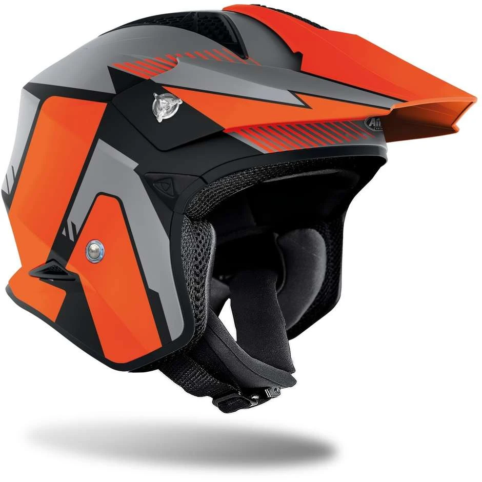 Casco Moto In Fibra On-Off Urban Jet Airoh TRR S Pure Arancio Opaco 4 Casco Moto In Fibra On-Off Urban Jet Airoh TRR S Pure Arancio Opaco - immagine 2