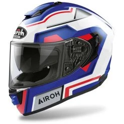 Casco Moto Integrale In Fibra Airoh ST 501 Square Blu Rosso Lucido