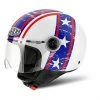 Casco Moto Jet Airoh Compact Pro Hazzard Bianco Lucido