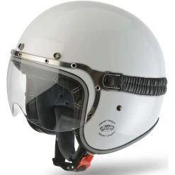 Casco Moto Jet Custom Airoh Garage Color Bianco Lucido
