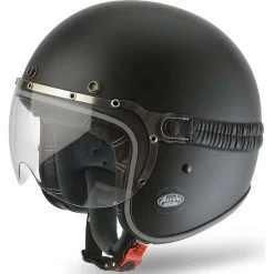 Casco Moto Jet Custom Airoh Garage Color Nero Opaco