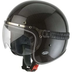 Casco Moto Jet Custom Airoh Garage Raw Full Carbon Lucido Con Occhiali