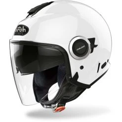 Casco Moto Jet Doppia Visiera Airoh HELIOS Color Bianco Lucido
