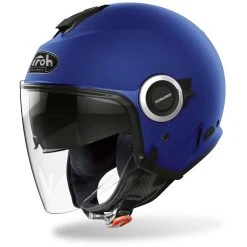 Casco Moto Jet Doppia Visiera Airoh HELIOS Color Concrete Blu Opaco