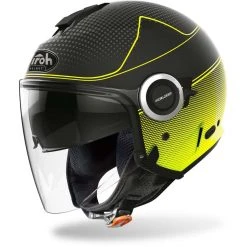 Casco Moto Jet Doppia Visiera Airoh HELIOS Map Giallo Opaco