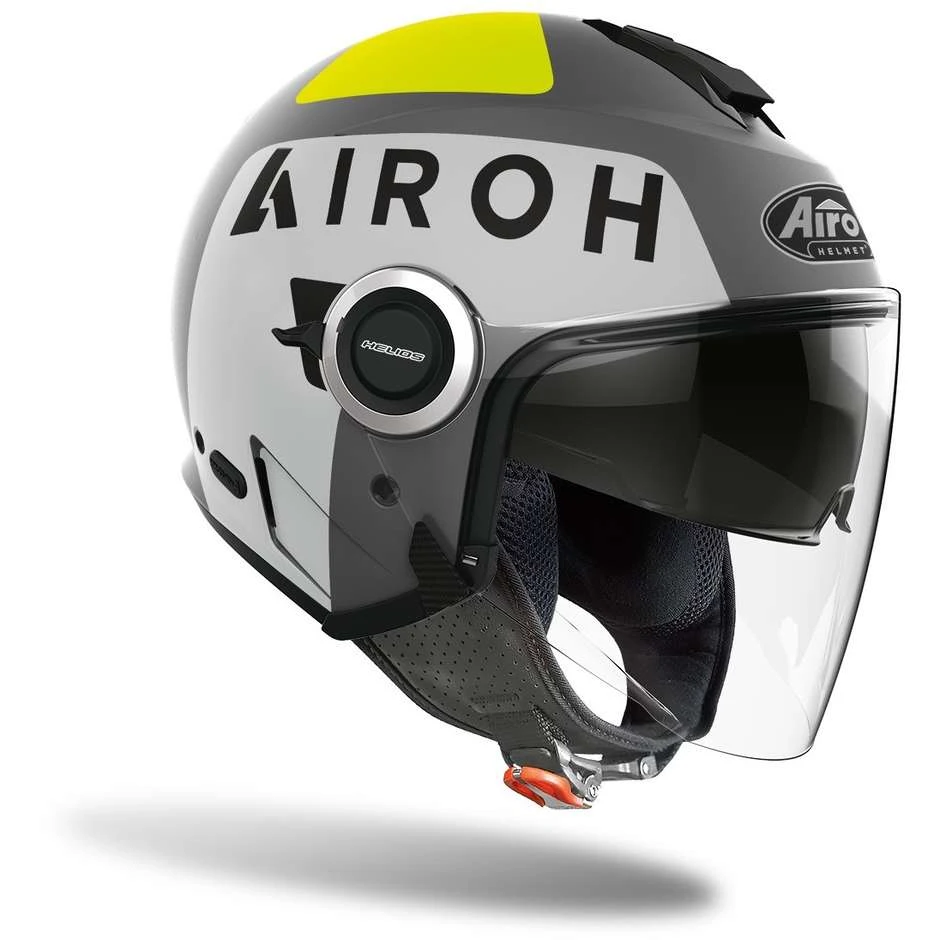 Casco Moto Jet Doppia Visiera Airoh HELIOS Up Grigio Opaco 5 Casco Moto Jet Doppia Visiera Airoh HELIOS Up Grigio Opaco - immagine 3
