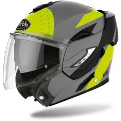 Casco Moto Modulare Doppia Omologatzione P/J Airoh REV 19 Leaden Giallo Opaco